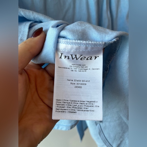 NWT InWear Linen Blend Ellie IW SS Shirt - Picture 6 of 9